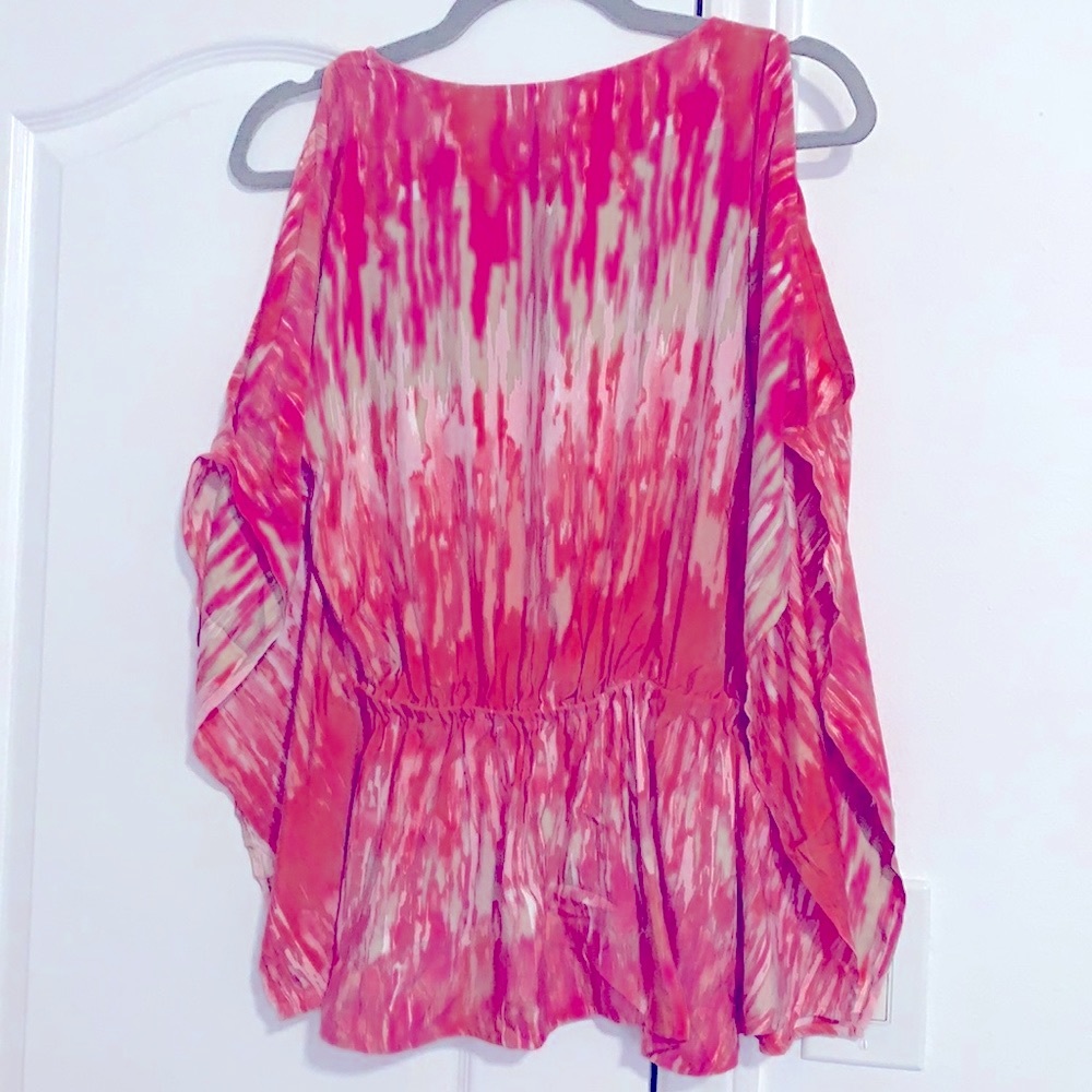 Express Cold Shoulder Winged Drawstring Blouse - image 3